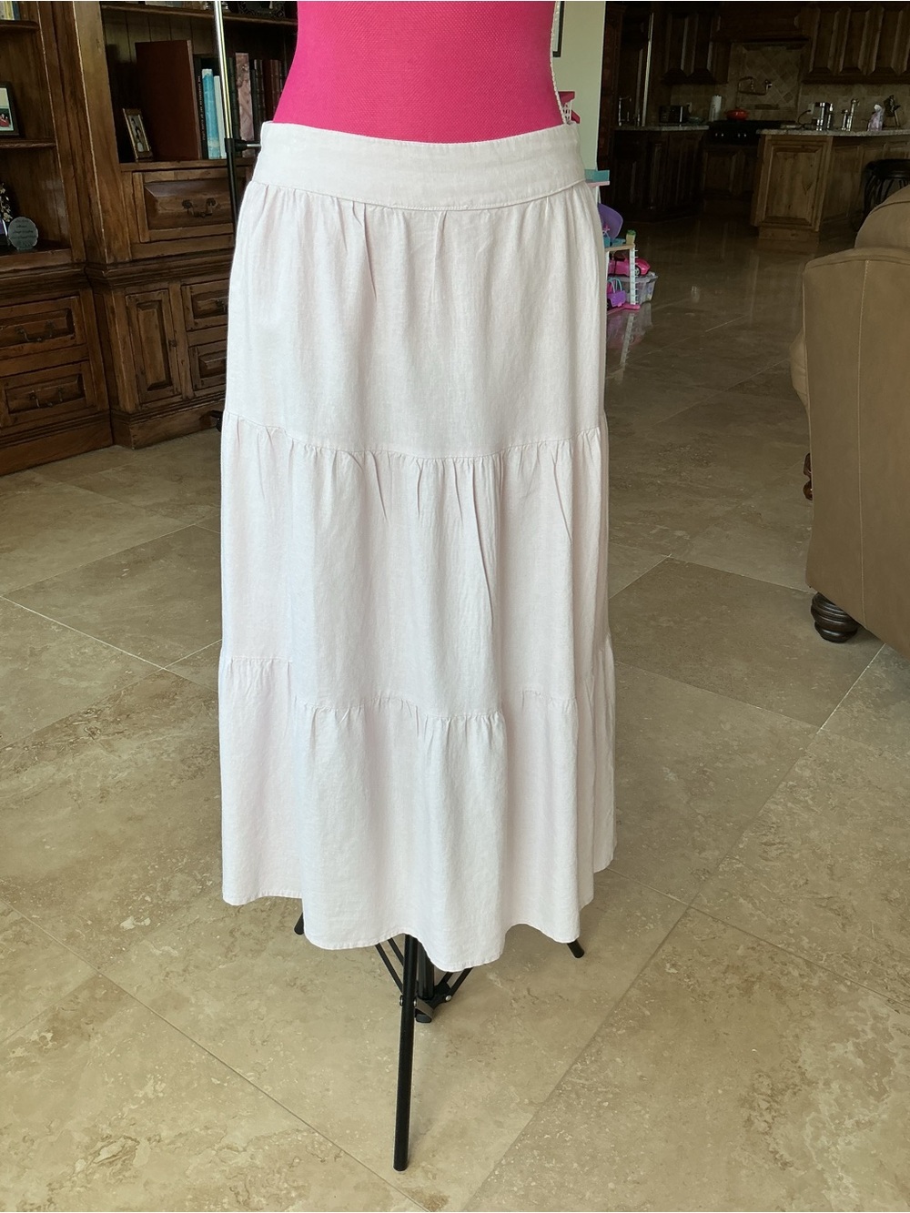 Matty M White Tiered Maxi Skirt